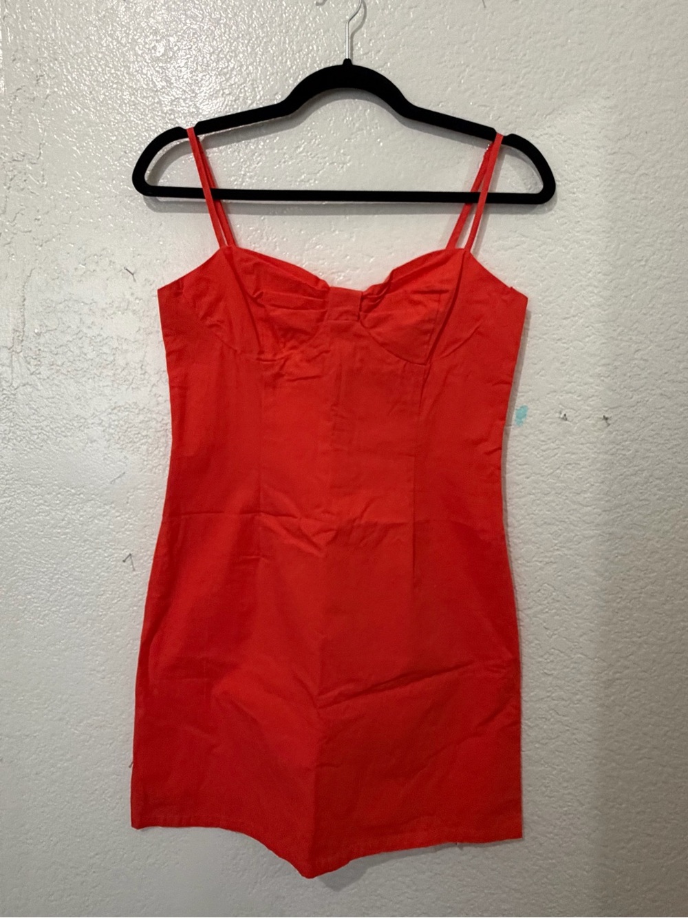 Red-Orange Spaghetti Strap Mini Dress